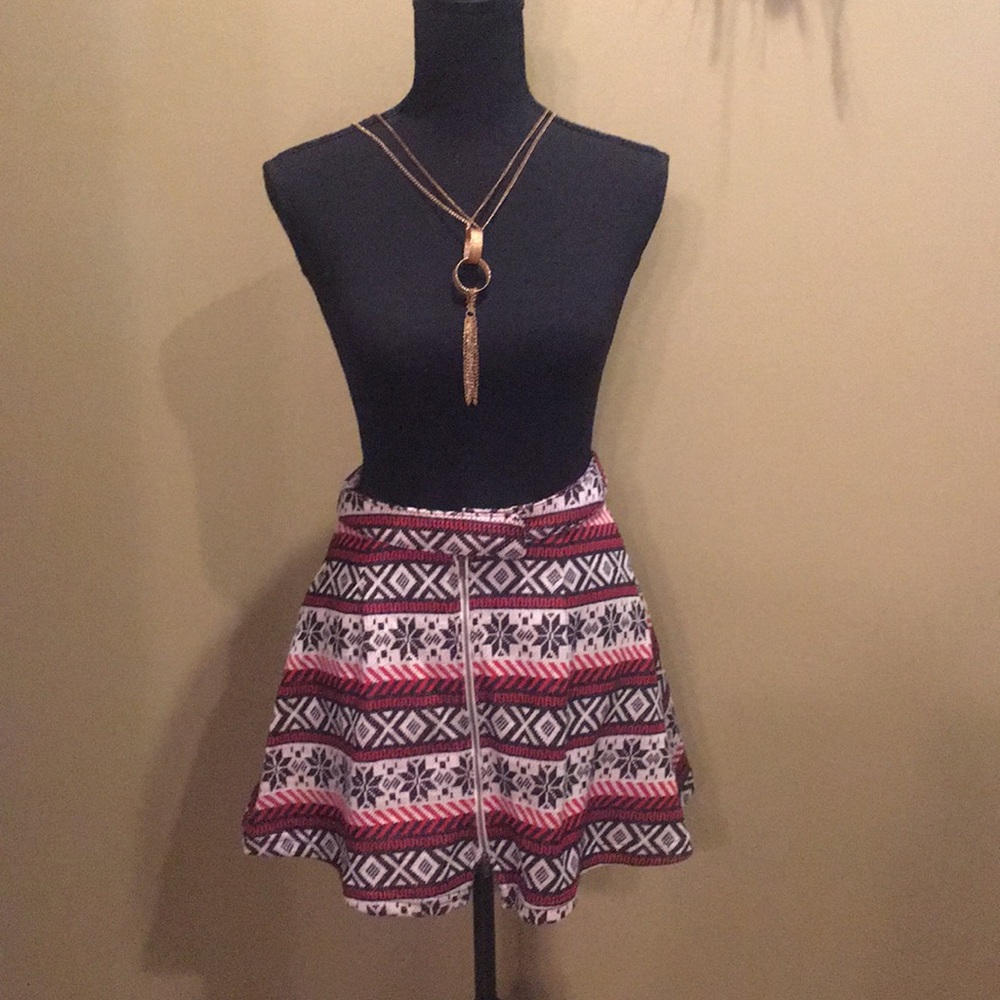 Snowflake print knit mini